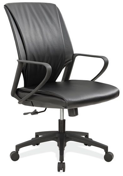 Black Bonded Leather Seat & Back Contemporary