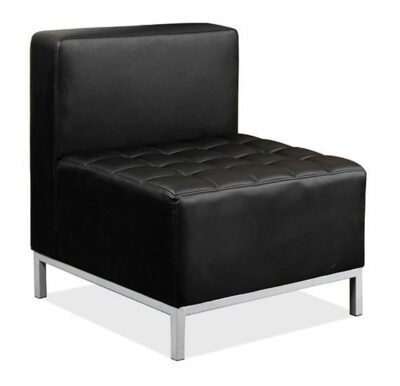 Black Faux Leather Seating Armless Chair by OfficeSource®