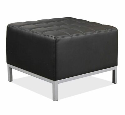 Black Faux Leather Seating Ottoman by OfficeSource®