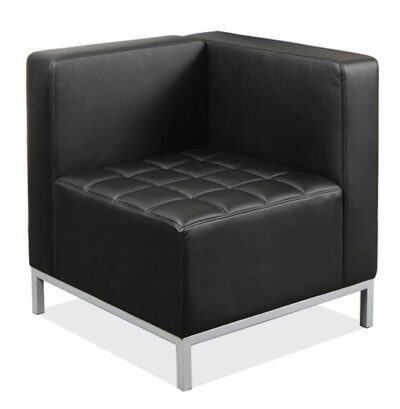 Black Faux Leather Seating Corner Chair by OfficeSource®