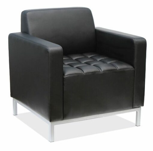 Black Faux Leather Seating Guest Chair by OfficeSource®