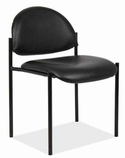 Black Stacking Armless Stacking Side Chair w/Black Frame by OfficeSource®