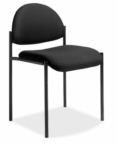 Ebony Fabric Stacking Armless Stacking Side Chairw/Black Frame by OfficeSource®
