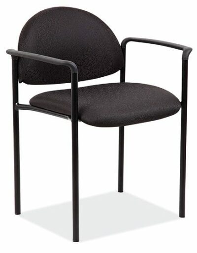 Ebony Fabric Stacking Stacking Side Chairw/Arms & Black Frame by OfficeSource®