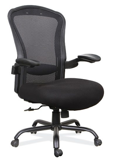 Black w/Black Mesh Back Big & Tall Big & Tall High Back Chair w/ Black Steel Base by OfficeSource®