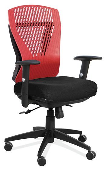 Gray Chair Back w/Black Fabric Seat Contemporary Polyurethane