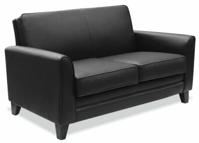 Black Leather-Soft Vinyl Seating Executive Loveseat by OfficeSource®