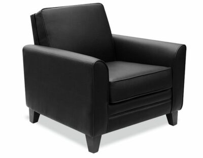 Black Leather-Soft Vinyl Seating Executive Club Chair by OfficeSource®
