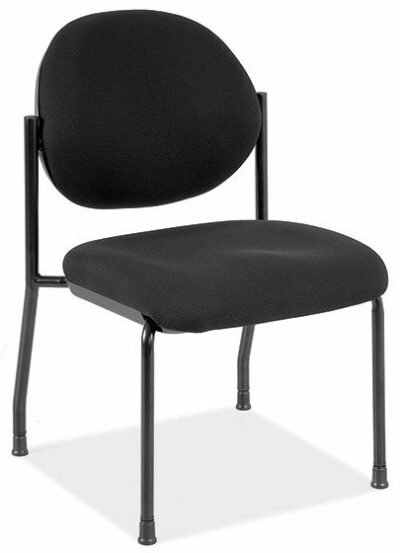 Black Seat & Back Contemporary Armless Side Chair w/Black Frame by OfficeSource®