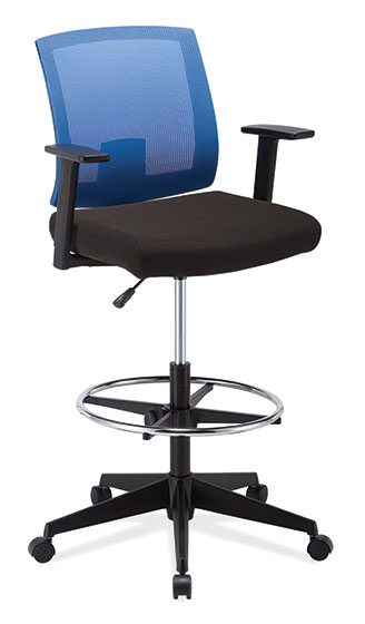 Gray Mesh Chair Back w/Black Fabric Seat Stools