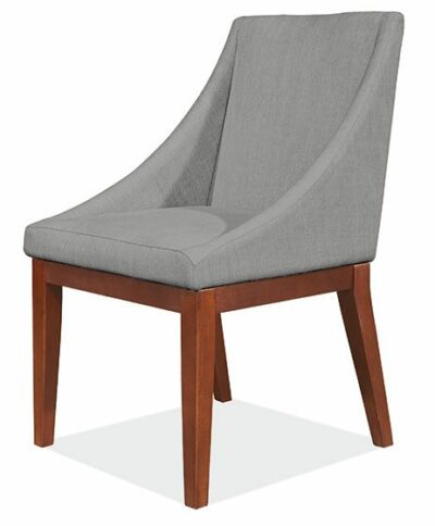 Gray Linen Fabric Residential Retro Style Chair w/Cherry Wood Legs by OfficeSource®