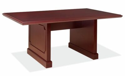 Mahogany Traditional Veneer 8Ft - Rectangular Tablew/Panel Base by OfficeSource®