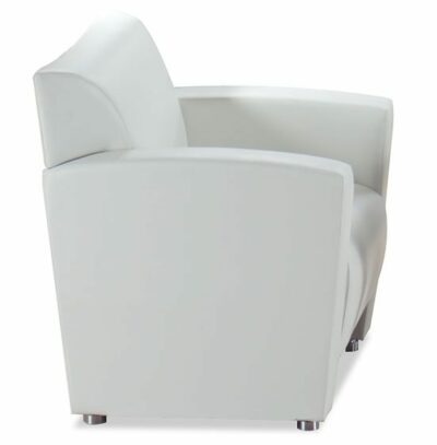 White Leather-SoftVinyl Seating Tribeca Club Chair by OfficeSource®