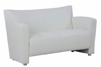 White Leather-Soft Vinyl Seating Tribeca Loveseat by OfficeSource®