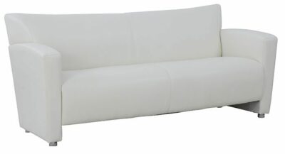 White Leather-Soft Vinyl Seating Tribeca Sofa by OfficeSource®