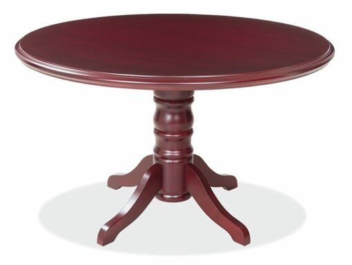 Mahogany Traditional Veneer 48" Round Conference Tablew/Queen Anne Base by OfficeSource®