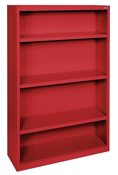 Putty Contemporary Steel Bookcase - 4 Shelves by OfficeSource®