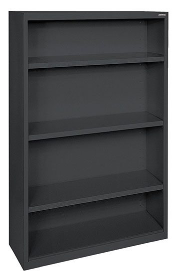 Putty Contemporary Steel Bookcase - 4 Shelves by OfficeSource®