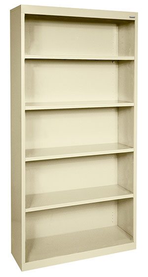 Putty Contemporary Steel Bookcase - 5 Shelves by OfficeSource®