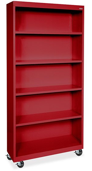 Putty Contemporary Steel Bookcase- 5 Shelves by OfficeSource®