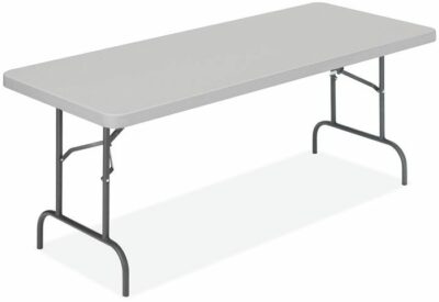 Gray w/Charcoal Legs Folding Tables Plastic Blow-Molded Folding Table (Rectangular) by OfficeSource®