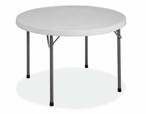 Gray w/Charcoal Legs Folding Tables Plastic Blow-Molded Folding Table (Round) by OfficeSource®