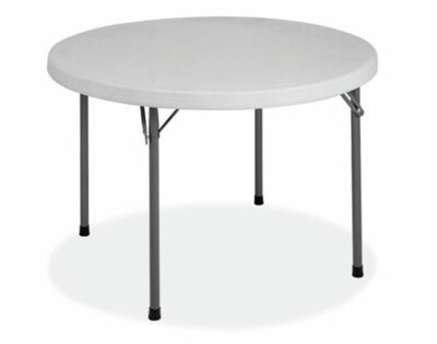 Gray w/Charcoal Legs Folding Tables Plastic Blow-Molded Folding Table (Round) by OfficeSource®
