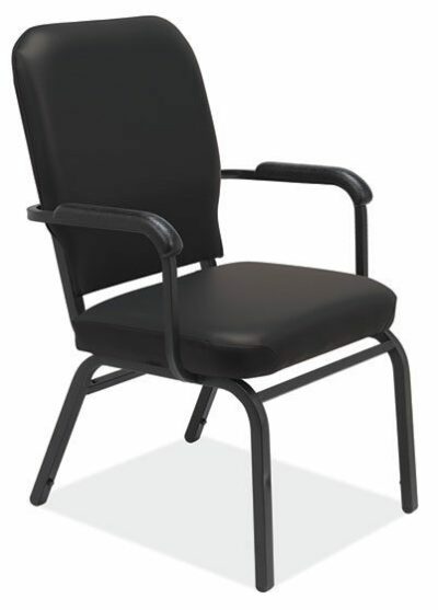 Black Stacking Big-N-Tall Stacking Chair w/Arms by OfficeSource®