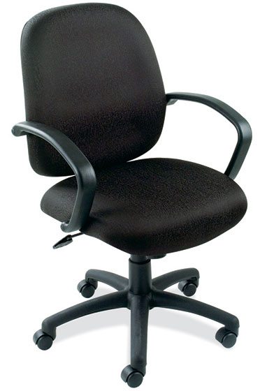 Ebony Contemporary Executive Mid Back w/Black Frame by OfficeSource®