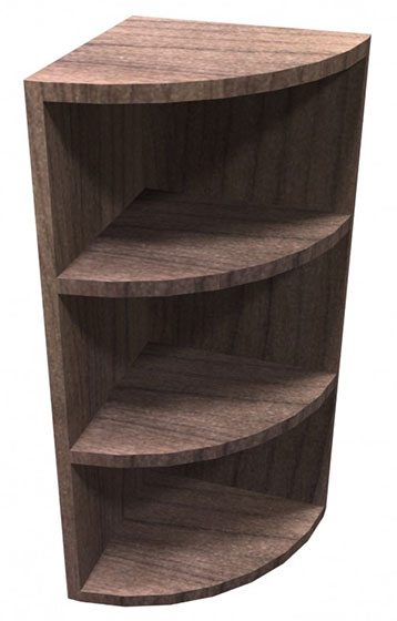 Maple Contemporary Laminate Corner Bookcase by OfficeSource®