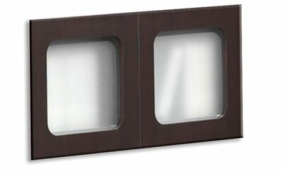 Mahogany Contemporary Laminate Optional Laminate Framed Glass Doors by OfficeSource®