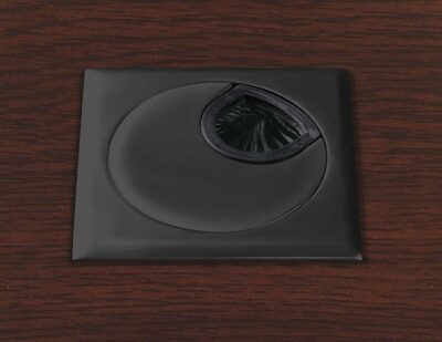 Black Contemporary Laminate Square Grommet by OfficeSource®