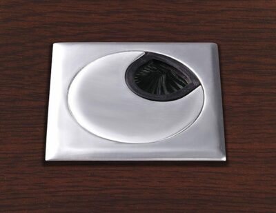 Silver Contemporary Laminate Square Grommet by OfficeSource®