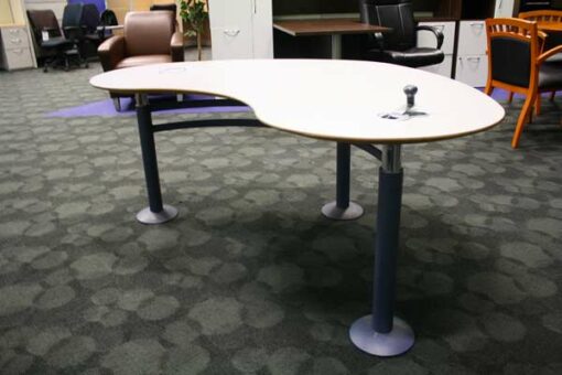 white adjustable tables