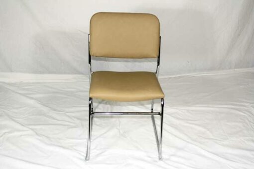 beige vinyl stacking chair