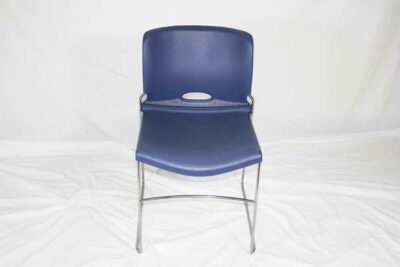 blue hard plastic stacking chair