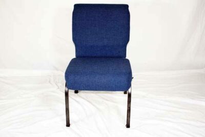 blue padded fabric guest chair