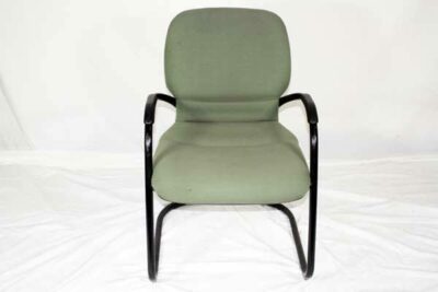 green fabric guest chair