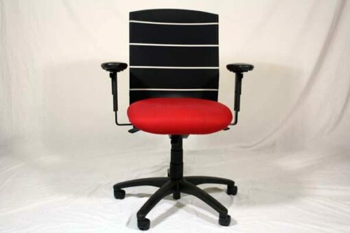 red fabric task chair