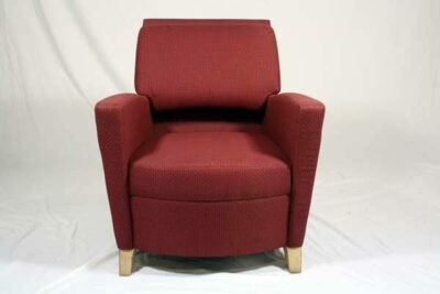 red fabric lounge chair
