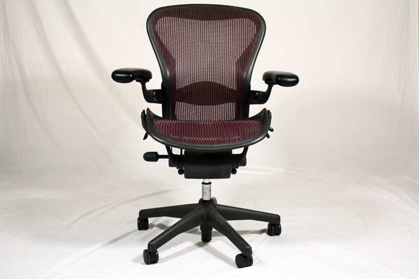 Herman Miller Aeron Chair in Burgundy Red (Rare Color) Fully