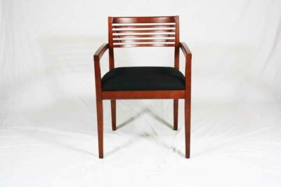 medium walnut fabric guest chair