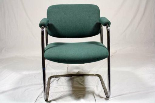 green padded fabric guest chair