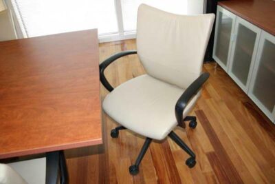 cream leather conference chair