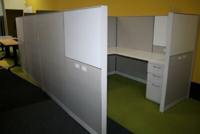 Grey Steelcase cubicles
