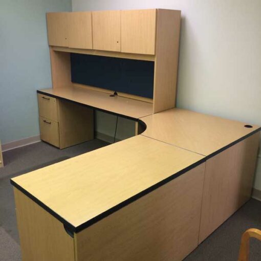 Maple Kimball Desk: 108" x 78" l-shape desk