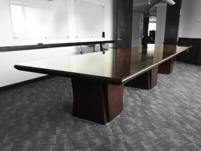 Find used 12 foot conference table with glass tops at Office Liquidation