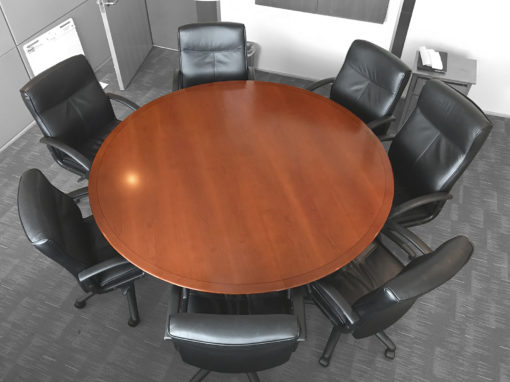 60 Inch Round Conference Desk in Cherry at Office Liquidation