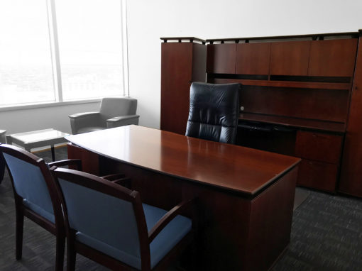 Find used dark cherry veneer desk sets at Office Liquidation