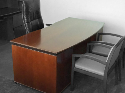 Office Liquidation Pre-Own Dark Cherry Veneer Desk Set